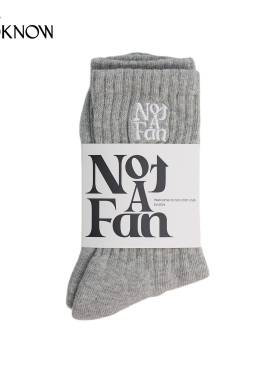 not a fan X LOOKNOW设计师品牌26秋季新品米白提花logo袜子
