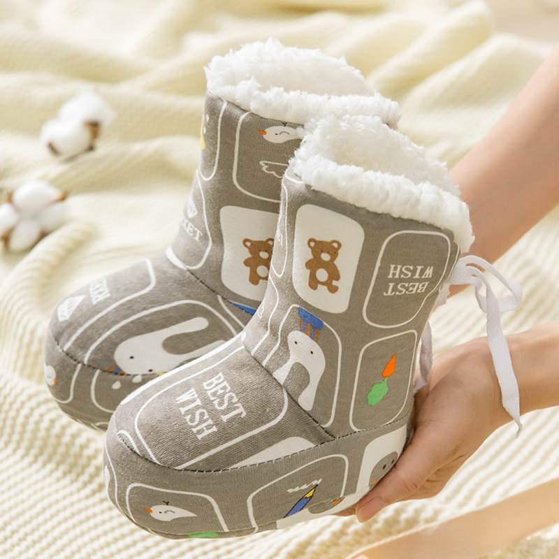 婴儿秋冬长筒棉鞋羊羔绒系带0-1岁宝宝不掉鞋保暖加绒鞋学步前加,淘宝优惠券,粉丝福利购,淘宝优惠卷