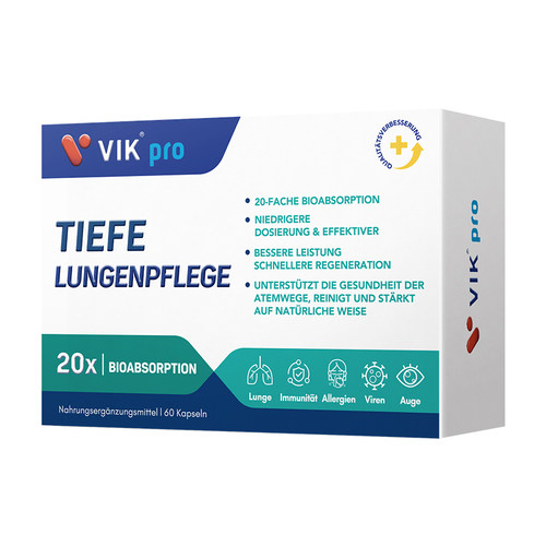 德国VIKpro进口专利高含量槲皮素菠萝蛋白酶润肺部保健品60粒 - 图0