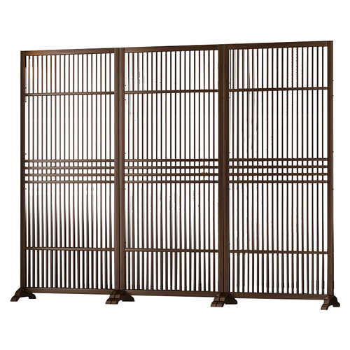 新中式玄关屏风隔断客厅格栅装饰日式入户办公室实木进门遮挡座屏 - 图3