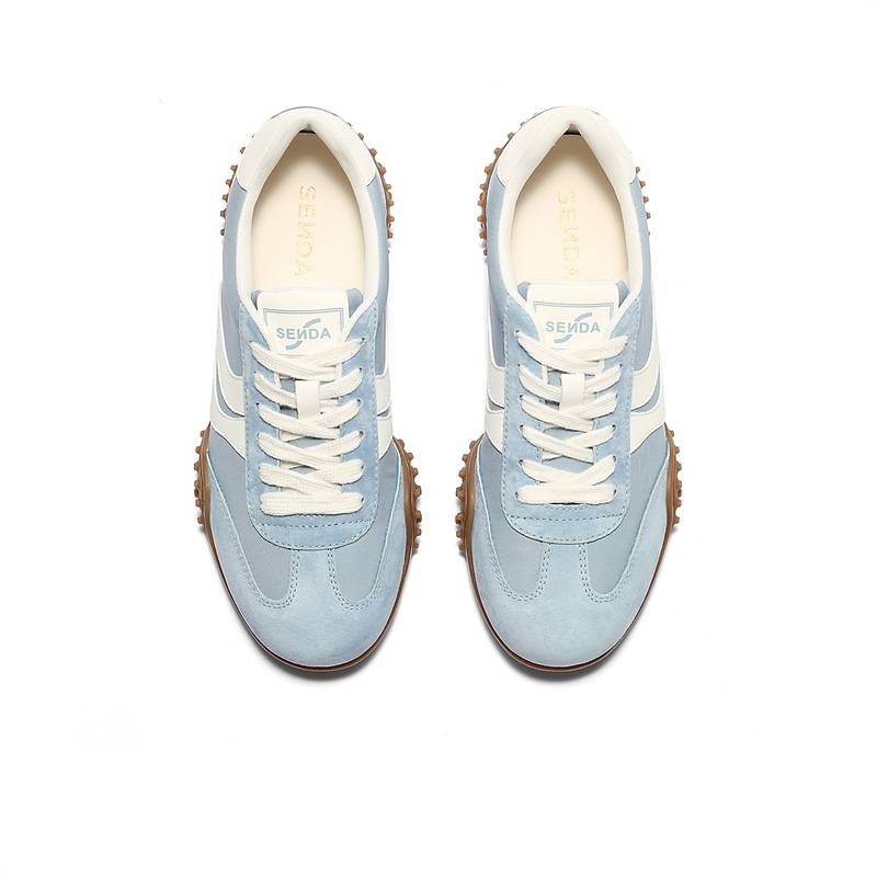 森达蓝色德训鞋女2025秋商场同款运动复古跑步户外休闲鞋XPZ01CM5 - 图3