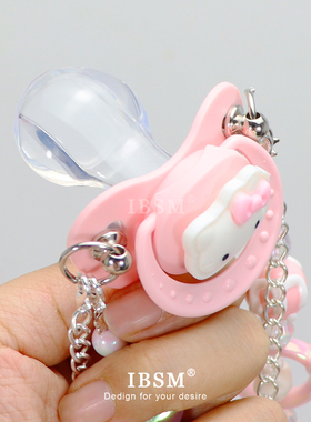 可爱堵嘴奶嘴软硅胶蝴蝶结项链