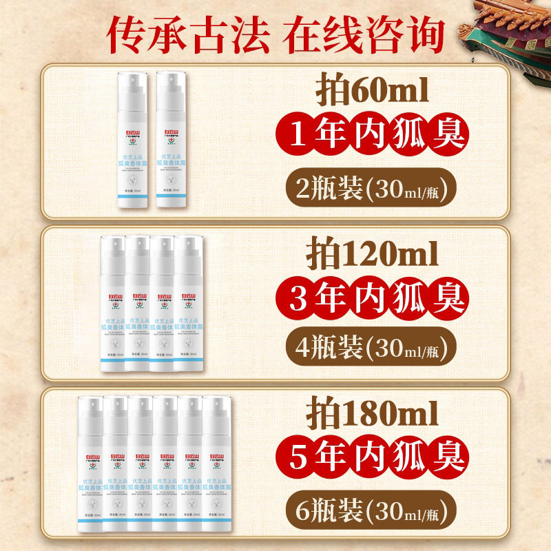 白云山去狐臭腋臭香体喷雾净止汗露 优芙密码止汗露