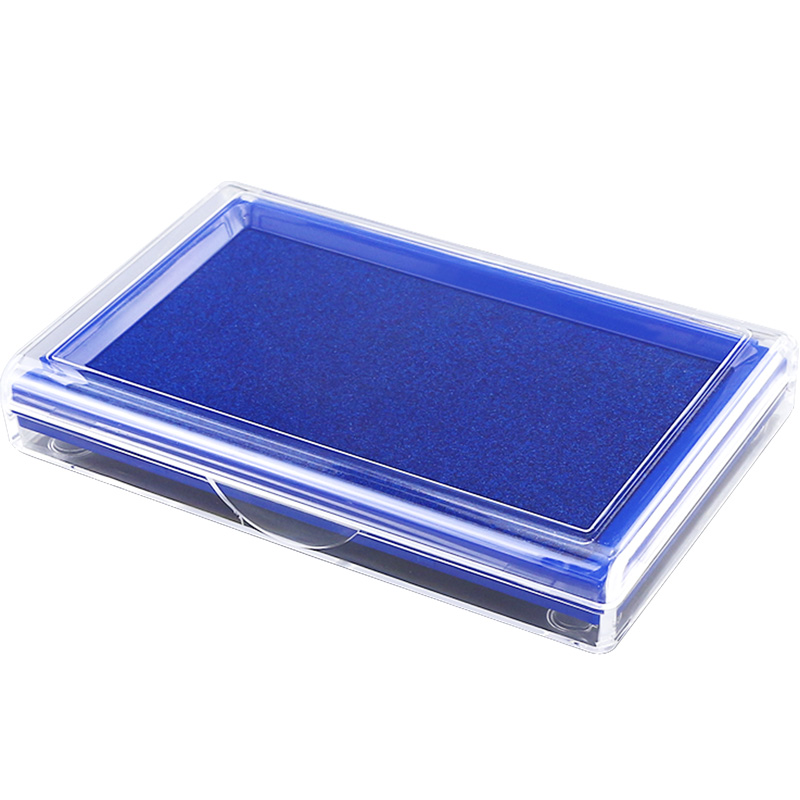 晨光蓝色快干印台盒海绵垫大号方形蓝印泥盖章硬泥油性印尼蓝印盒按手印的手指指纹指模橡皮章公章财务用品 - 图3