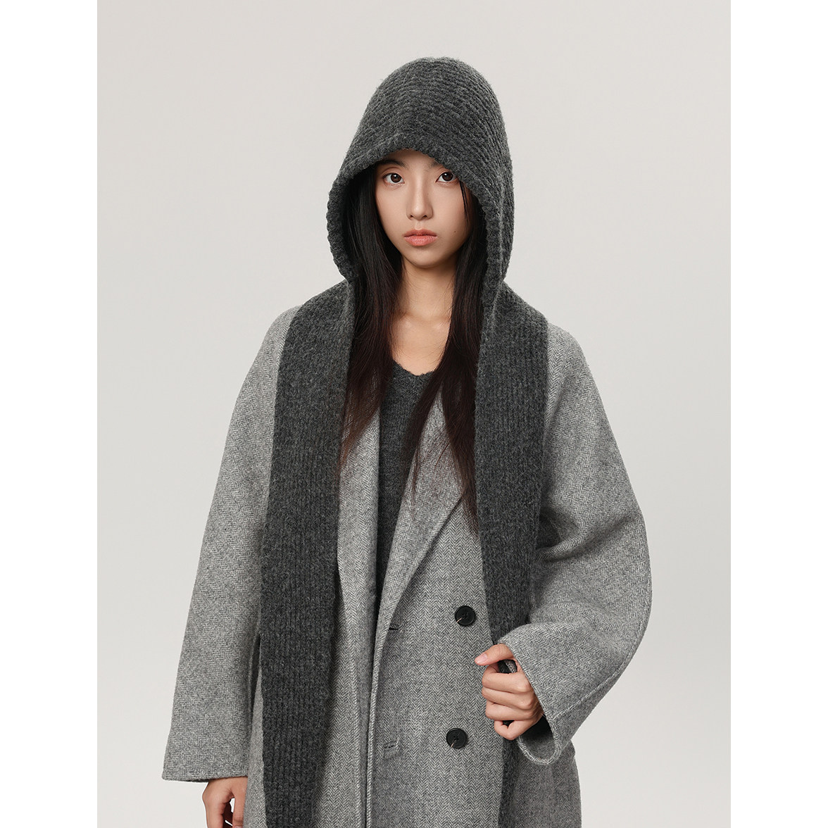 韩系围巾一体针织帽女秋冬季保暖防寒毛线帽大头围包头护耳雷锋帽,淘宝优惠券,粉丝福利购,淘宝优惠卷