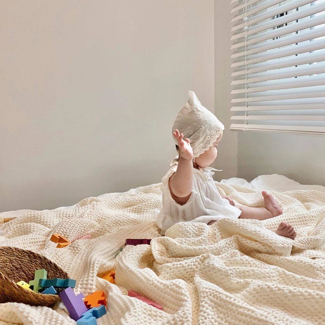 malolotte进口新生婴儿华夫格小毯子儿童纯棉夏凉毯空调午睡盖毯,淘宝优惠券,粉丝福利购,淘宝优惠卷