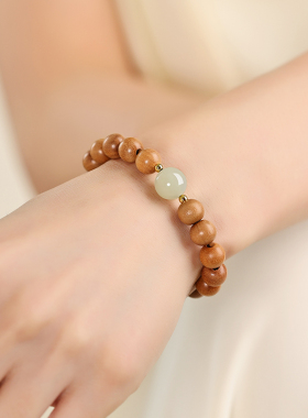 天然纯老桃木手串女士佛