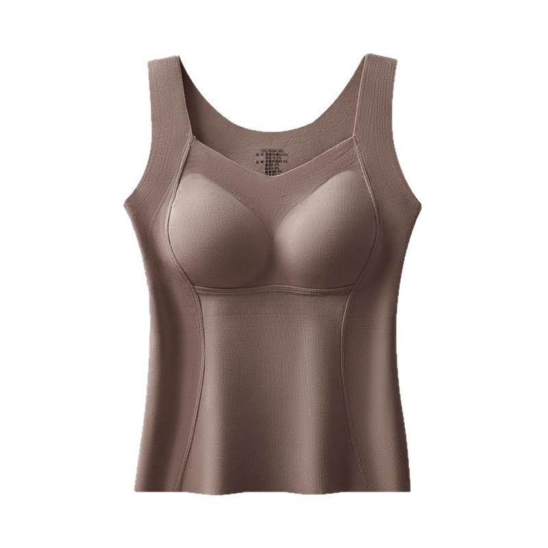 石墨烯修身保暖背心女25秋新款内搭带胸垫打底内衣加绒上衣冬季,淘宝优惠券,粉丝福利购,淘宝优惠卷