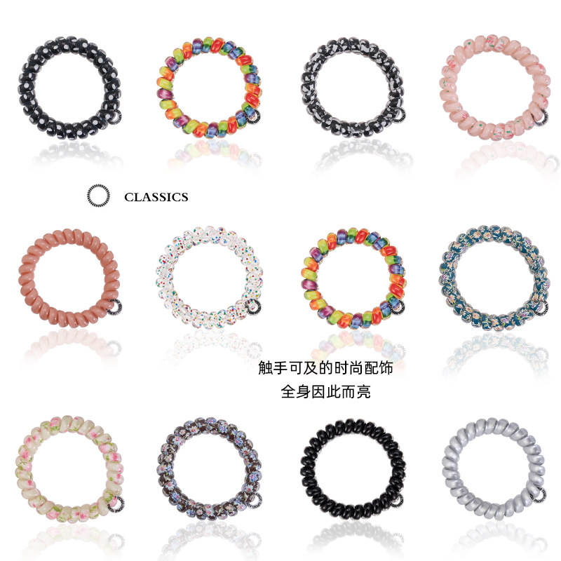 高级韩版电话线发圈发绳女无痕电话绳TT圈舒适弹力高马尾秋冬新款,淘宝优惠券,粉丝福利购,淘宝优惠卷