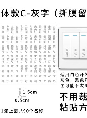 家用灯开关贴水晶贴3D立体撕膜留字标签贴纸UV转印贴创意防水自粘