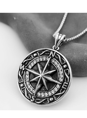 男女项链北欧复古小众指南针项链个性潮流暗黑嘻哈衣服配饰饰品