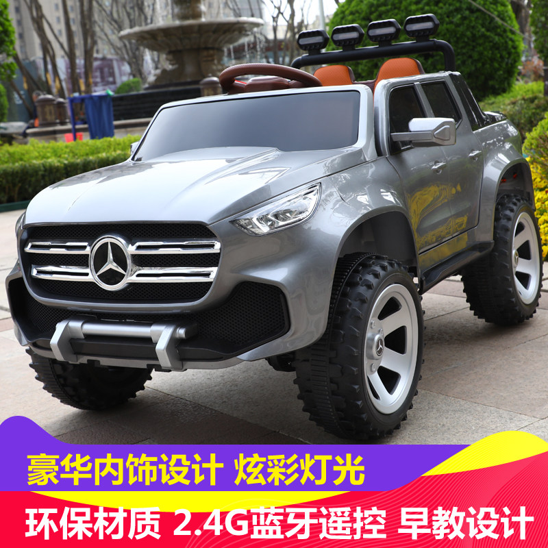 奔驰儿童可坐电动皮卡车四轮遥控车 艾薇巴蒂玩具儿童电动车