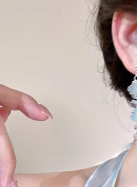 绝美花朵流苏耳钉女2026新款海边度假风耳环适合方圆脸的高级耳饰