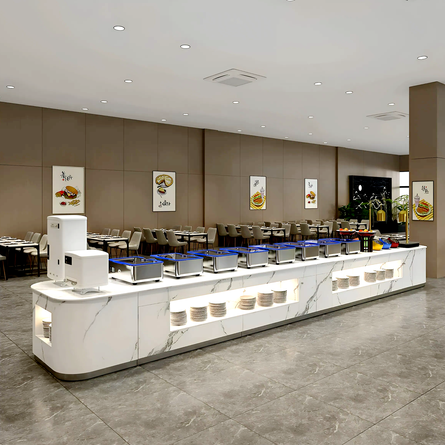 源头工厂单位食堂自助餐台火锅酒店岩板取餐台布菲台凉菜甜点摆台,淘宝优惠券,粉丝福利购,淘宝优惠卷