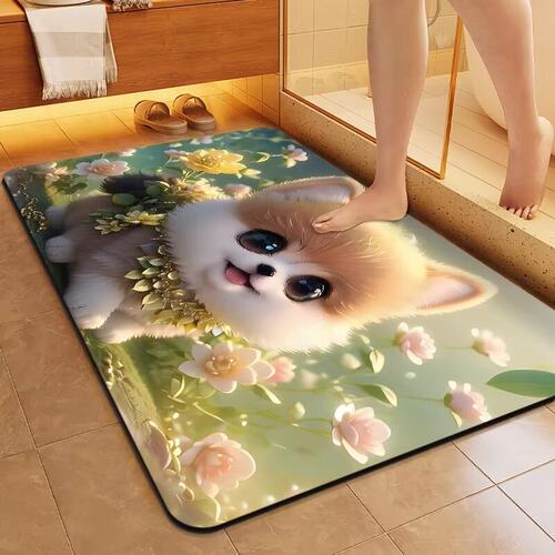 卫生间地垫软硅藻泥浴室吸水垫家用脚垫子厕所门口门垫卫浴地毯 - 图2