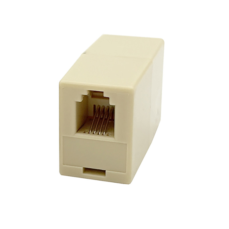 RJ9电话连接器4P4C电话线对接头直通转接头IV米黄色/黑色 - 图3