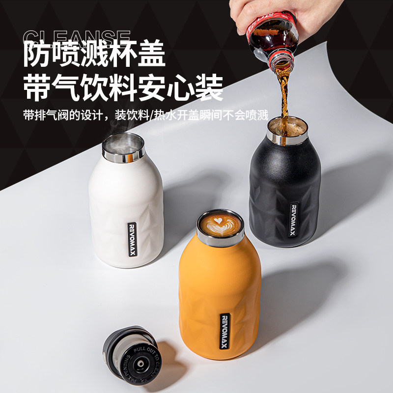 RevoMax锐虎无螺纹保温杯新款walk保冷杯316不锈钢便携菱形水杯子
