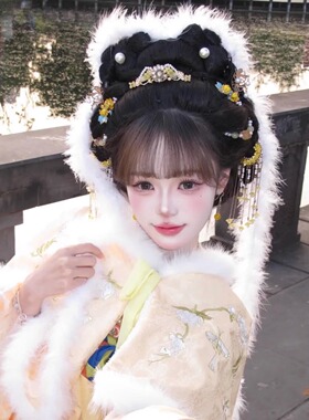 原创桂花仙女发叉黄色琉璃配饰品