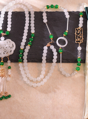 古风软璎珞超长流苏配饰明制项链