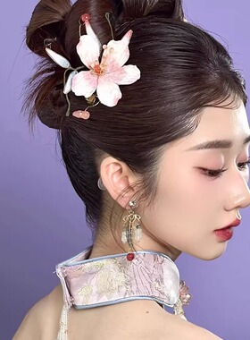 中式新娘头饰晨袍汉服仙美花朵