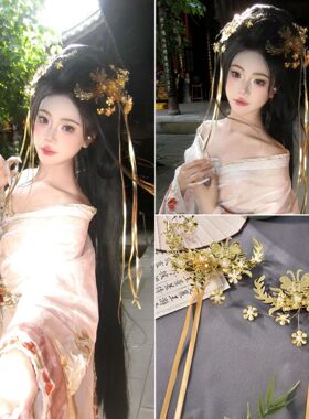 刘亦菲同款皮绳头饰苗银影楼汉服