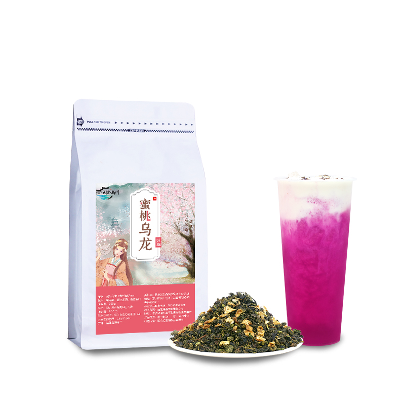 茶颜悦色同款水蜜桃乌龙茶叶白桃奶茶店专用四季春同款底芝芝桃桃 - 图0