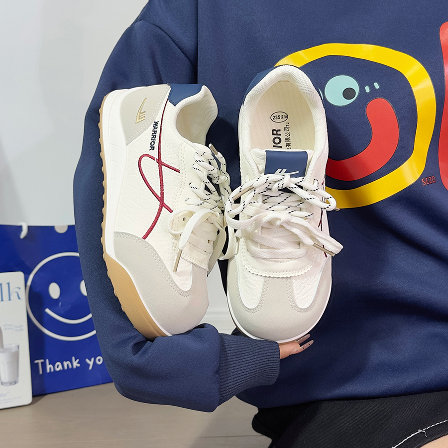 回力灰红德训鞋女2025新款夏季透气复古小白鞋休闲百搭韩版板鞋女 - 图2