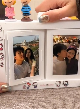 哈喽kitty照片3寸旋转相册摆件工位稳定情绪神器桌面装饰女生礼物