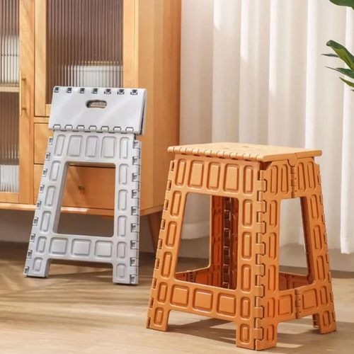 塑料加厚加高便携式折叠椅家用餐桌椅可叠放马扎凳高承重 - 图1