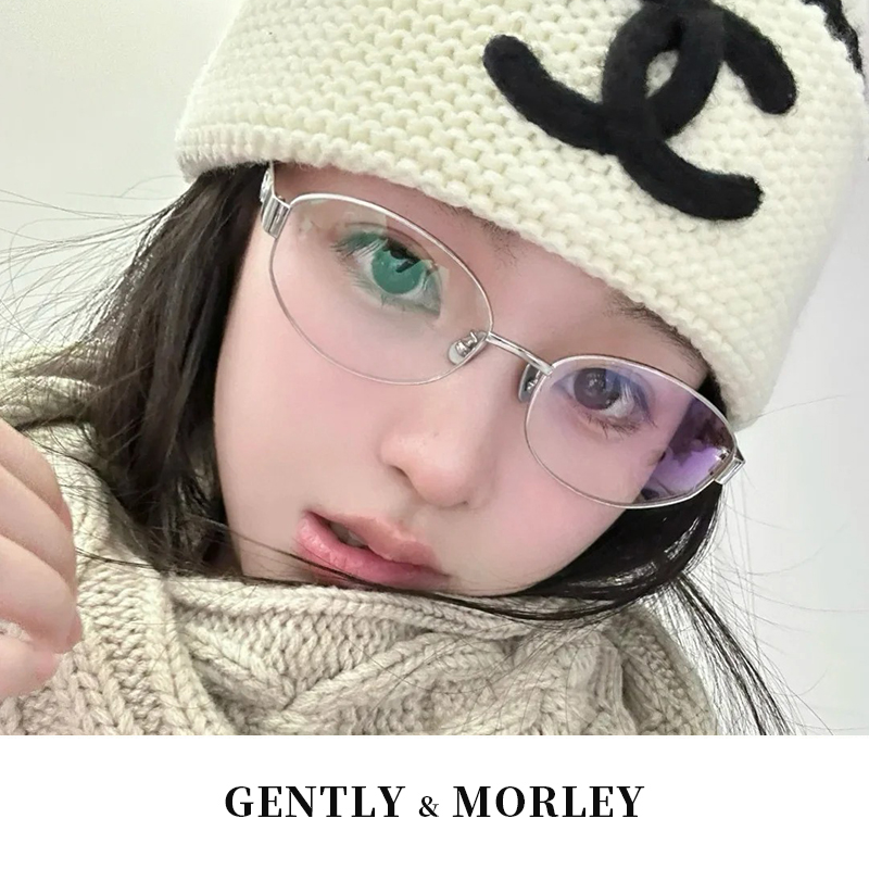 老钱风轻奢钛架个性大椭圆大框适合大脸金丝眼镜可配近视镜nocap - 图1