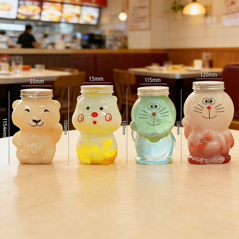 创意卡通奶茶瓶网红奶茶杯子小熊杯子一次性果汁饮料瓶杨枝甘露瓶,淘宝优惠券,粉丝福利购,淘宝优惠卷