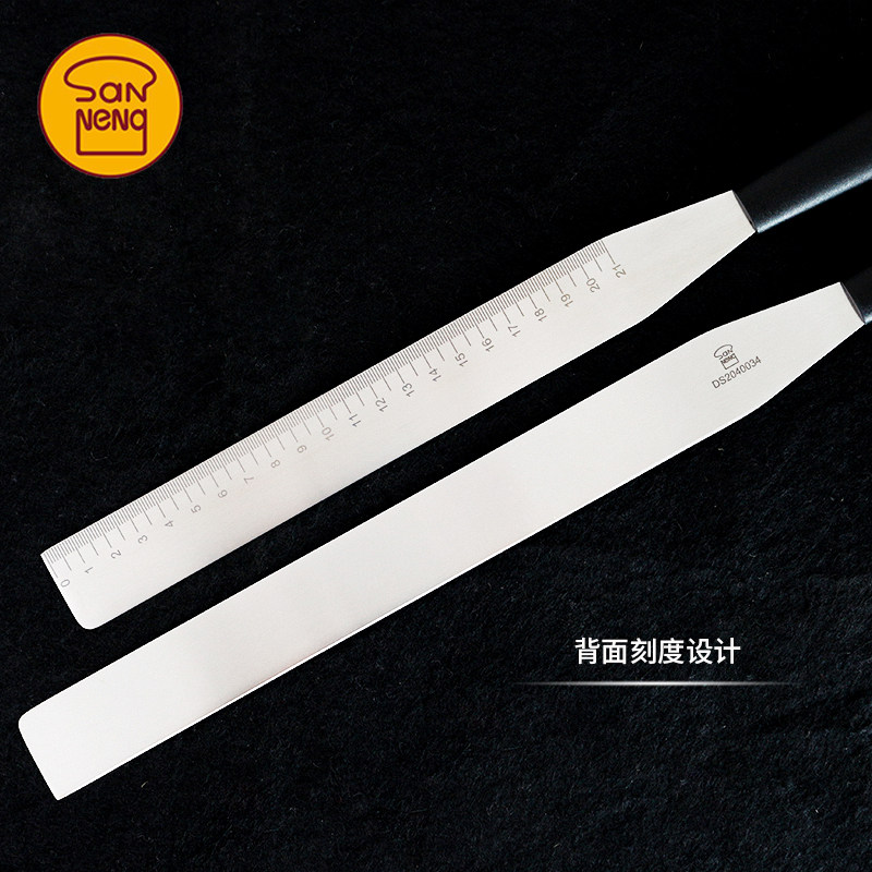 三能蛋糕抹刀直角带刻度不锈钢抹平刀刮刀脱模刀吻刀奶油裱花10寸_虎窝淘