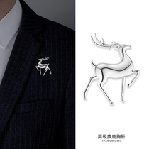 Brooch Men Upscale West Suit Chest Flowers 2023 New Tide Sign Elk Metal Badges Brief Wind Pins Accessories