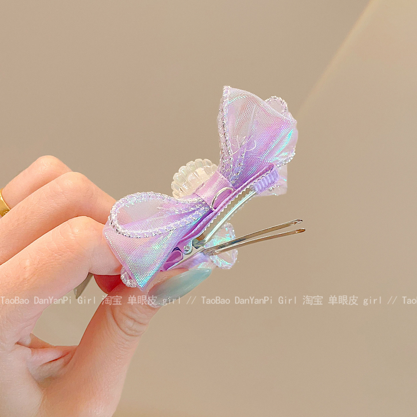 儿童美人鱼贝壳发夹女童公主风蝴蝶结流苏额头链头饰小女孩耳挂,淘宝优惠券,粉丝福利购,淘宝优惠卷