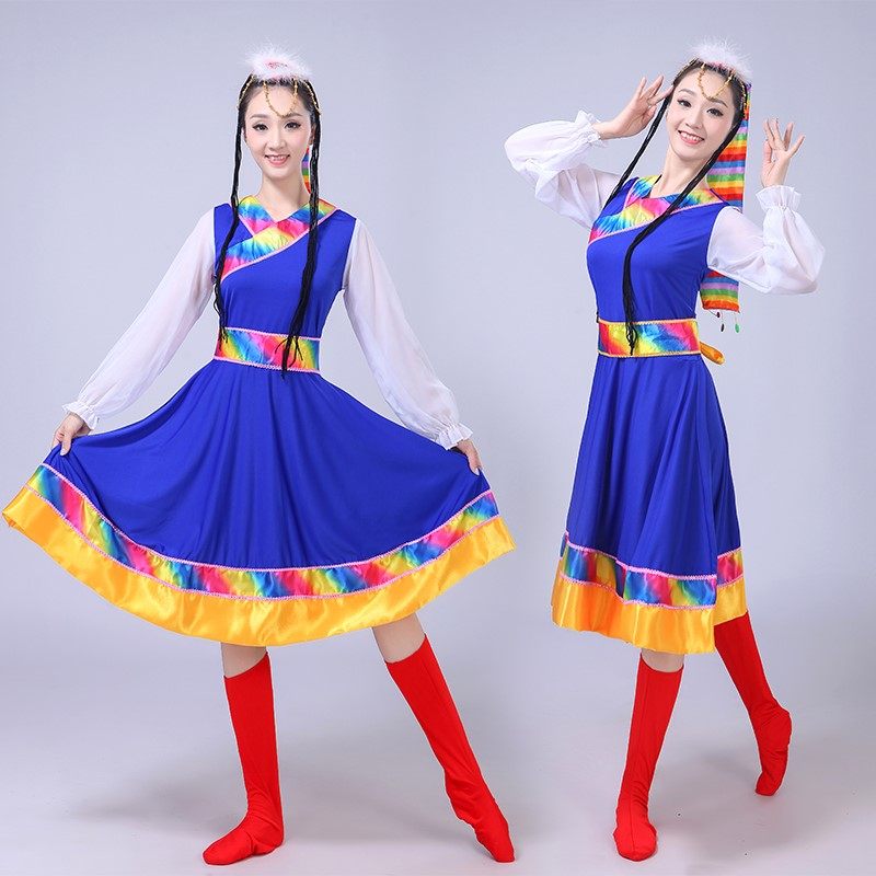 新款少数民族服装广场舞舞台大摆裙 abouthoney民族服装/舞台装