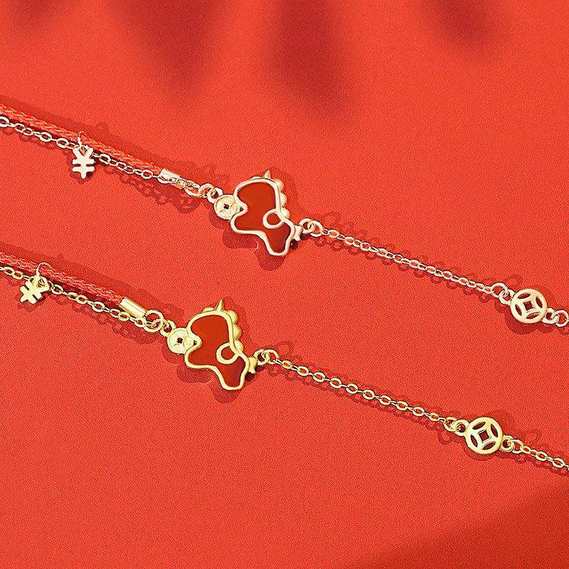 925银手链本命年好运暴富钱币马年手饰手绳红玛瑙原创女红绳银饰,淘宝优惠券,粉丝福利购,淘宝优惠卷