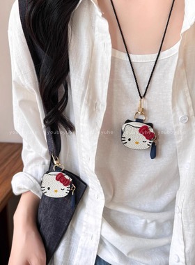 可爱卡通凯蒂猫皮质钥匙扣挂件