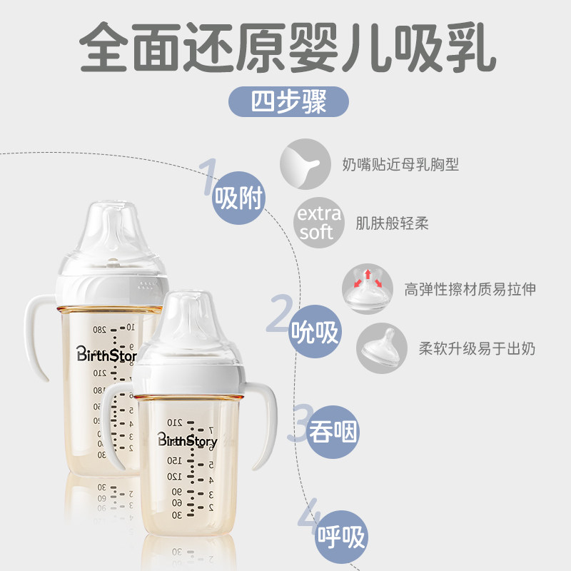 PPSU奶瓶婴儿新生6个月大宝宝防胀气2一3岁以上喝奶吸管直饮水杯,淘宝优惠券,粉丝福利购,淘宝优惠卷