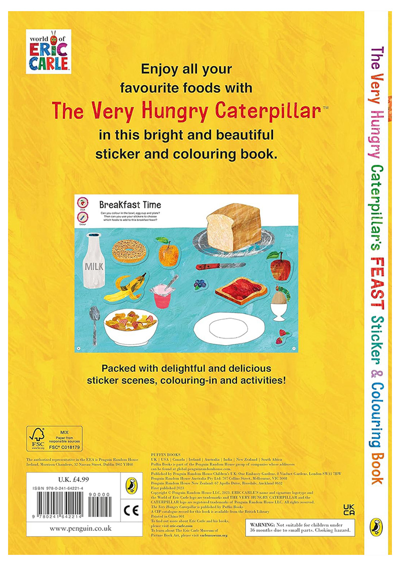 【预售】英文原版 好饿好饿的毛毛虫 盛宴贴纸和图画书 The Very Hungry Caterpillar's Feast Sticker and Colouring Book - 图0