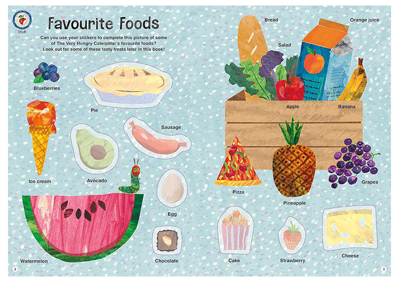 【预售】英文原版 好饿好饿的毛毛虫 盛宴贴纸和图画书 The Very Hungry Caterpillar's Feast Sticker and Colouring Book - 图1