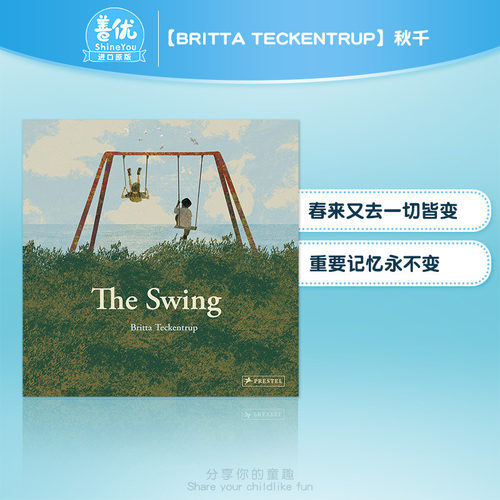 【现货】秋千【Britta Teckentrup绘本多册选拍】鲸歌/善意传递/刺猬历险记等The Swing 时间故事 精装艺术插画绘本英文儿童进口书 - 图3