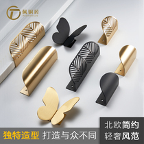 PURE COPPER CABINET DOOR HANDLE CREATIVE BUTTERFLY LIGHT LAVISH BRASS DRAWER SHOES CABINET UPSCALE FULL COPPER FURNITURE DOOR HANDLE INVISIBLE