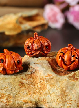 创意雕刻万圣节mini南瓜装饰摆件