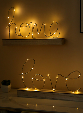 铁艺lovehome字母小夜灯摆件