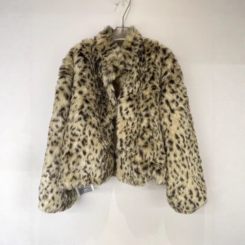 IN.choose u 笑笑家2025冬潮流通勤正反两穿派克服豹纹毛毛外套女 - 图2