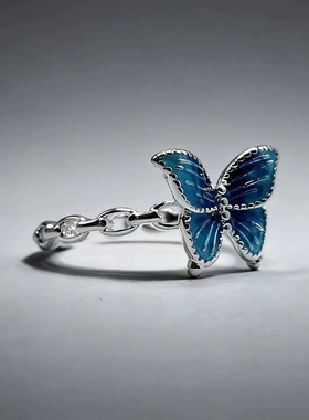 国风烧蓝珐琅蝴蝶活口戒指送礼