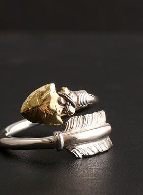 FuGui复古做旧弓箭手工制作小众箭矢戒指高桥吾郎风格指环男潮ins