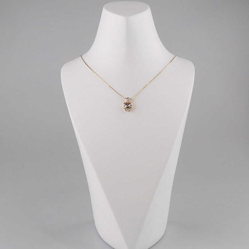 「9.5新」宝丽(POLA)圆形切工钻石750黄金40･45cm项链