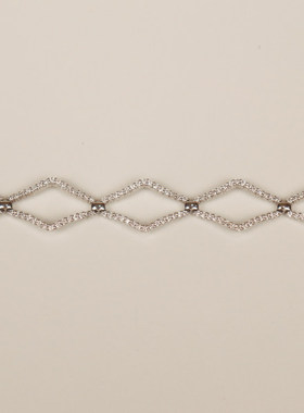 菱形钻石手链K18白金18.5cm