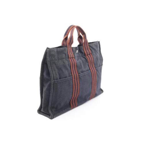 日本中古二奢Hermes爱马仕女包B级9新totebag帆布手提托特包正品 - 图0